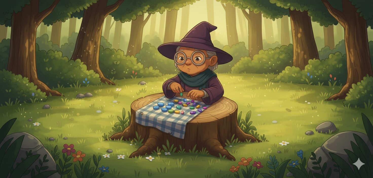 The wizard is counting her pills