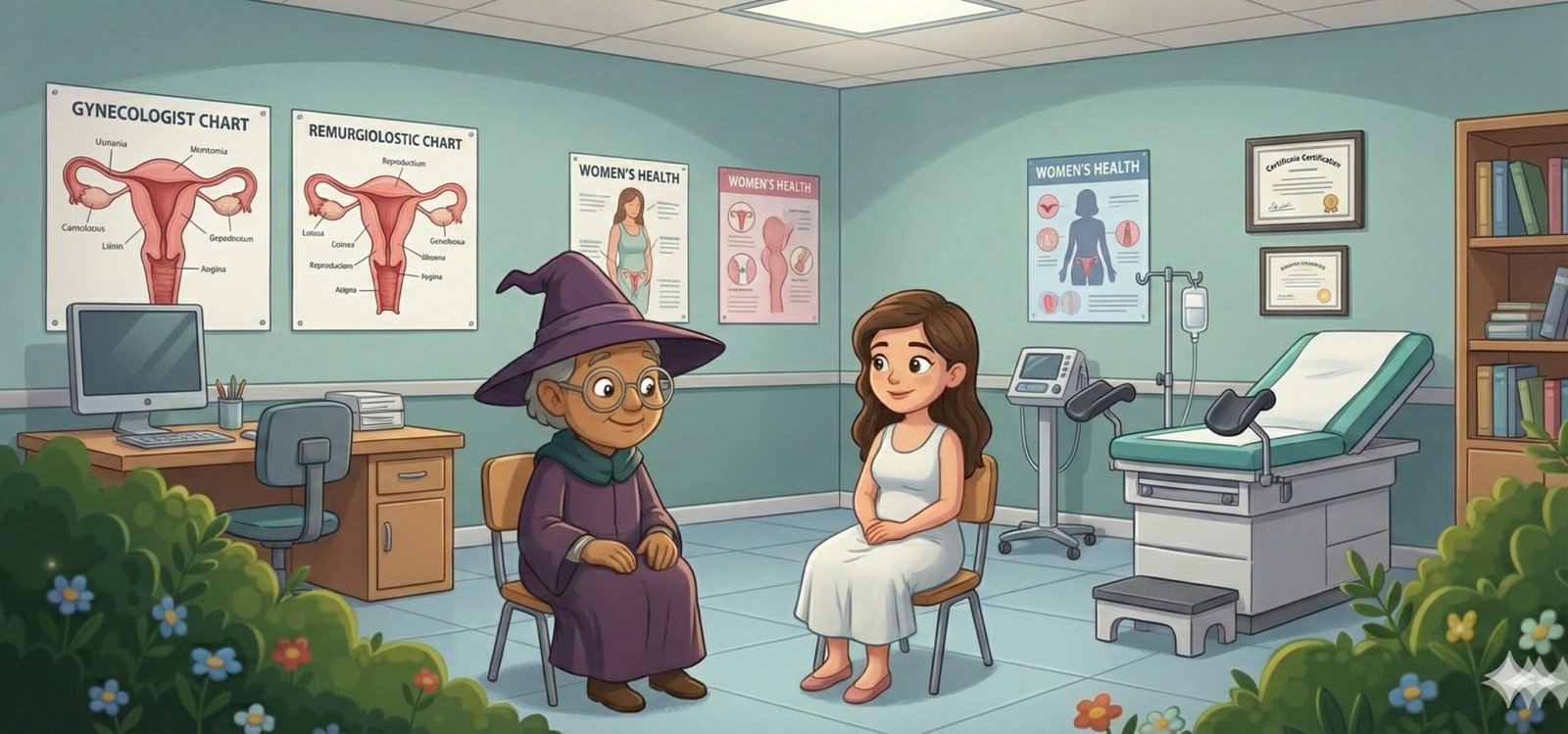 Witch und Tohter beim Arzt